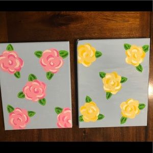 Lilly Pulitzer inspired painted canvases
